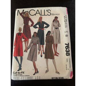 McCall's Misses Dress Sewing Pattern Sz 16 - 20 7638 - Uncut